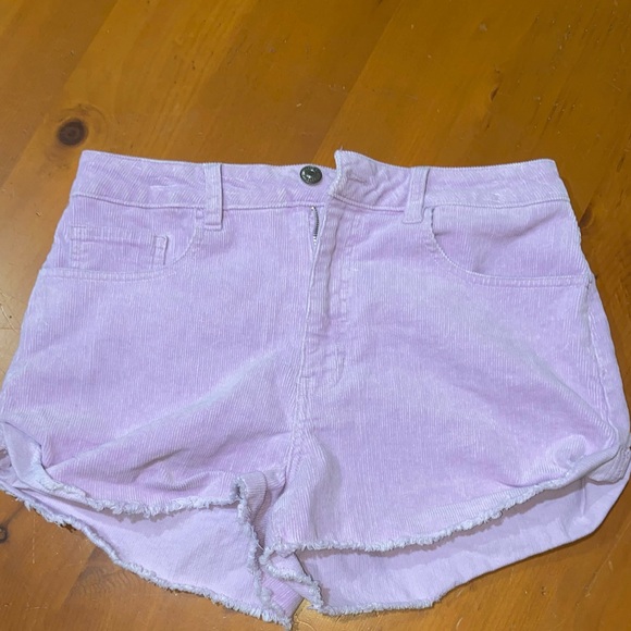 Forever 21 purple cute corduroy shorts high rise mom girl hood core y2k bottoms - Picture 4 of 8